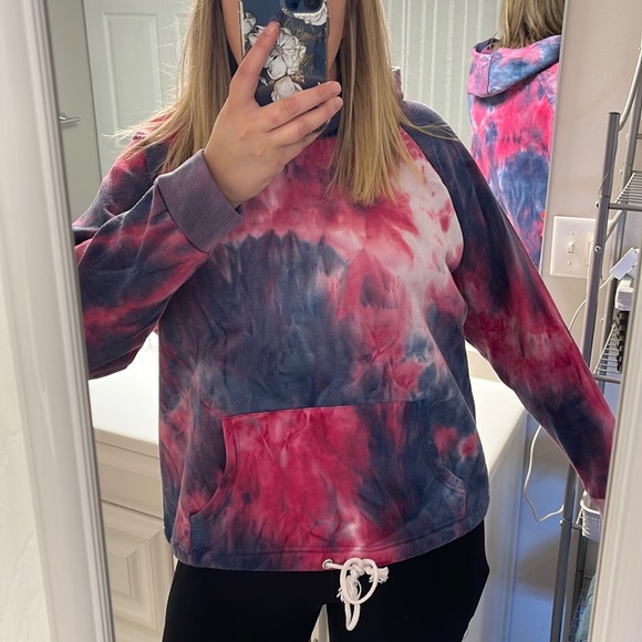Vine and valley tie dye hoodie with tie hem sz2X - Picture 1 of 7